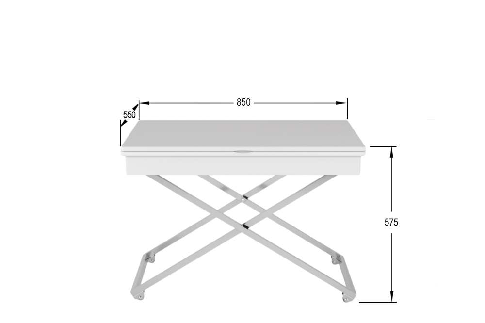 Стол-трансформер «Андрэ» Хром белый