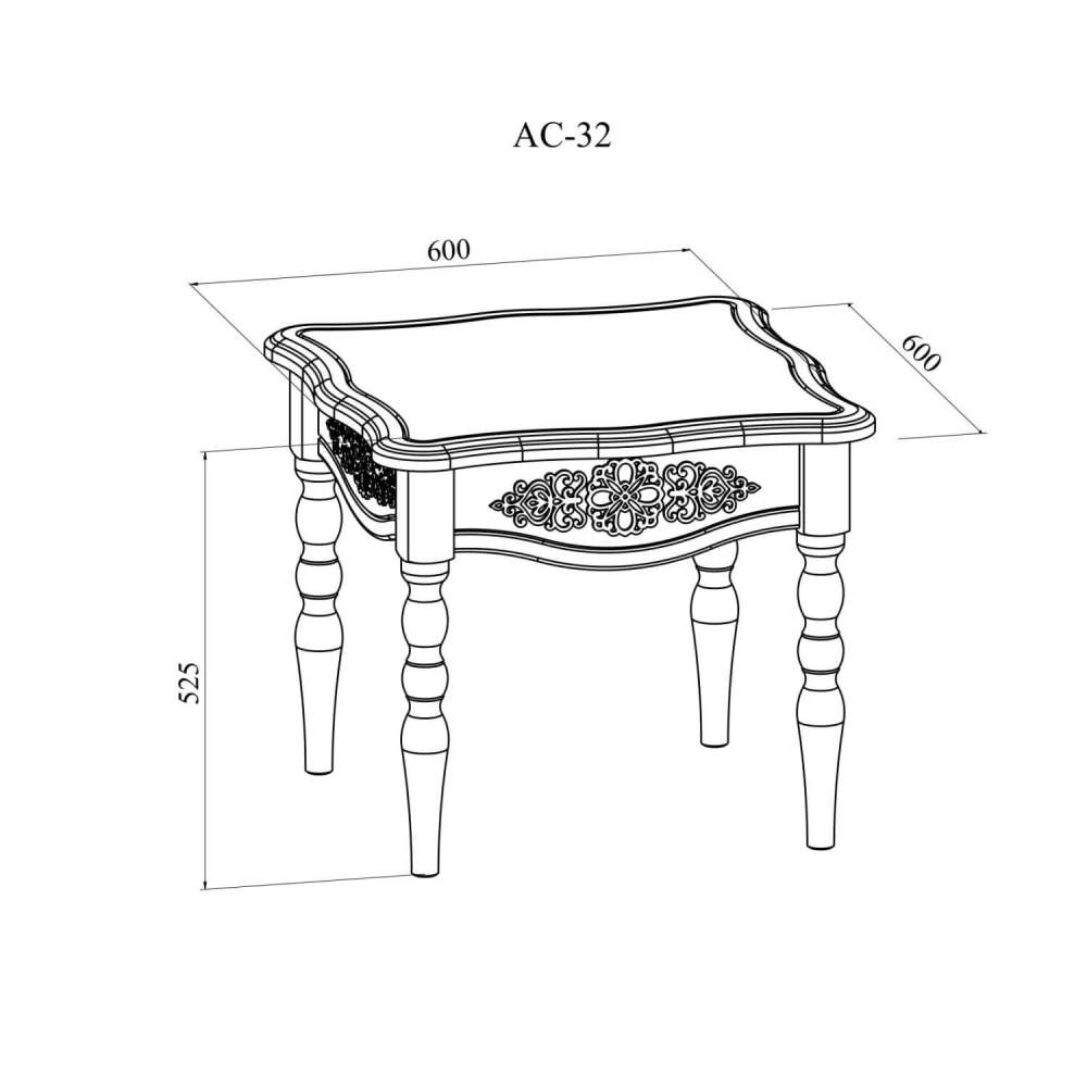 Стол журнальный «Ассоль» АС-32 Белое дерево