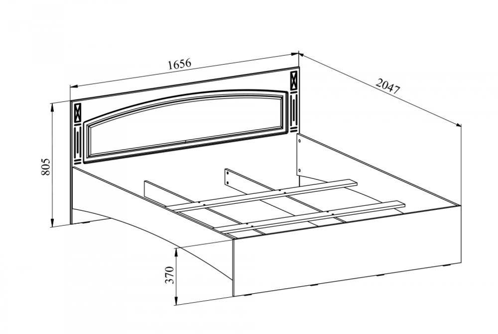 Кровать двуспальная 160 «Элизабет» размеры