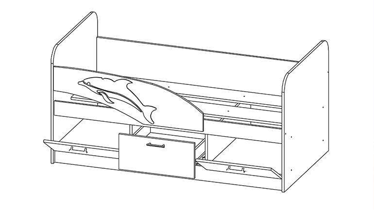 Кровать «Дельфин» 2000 06.224 Бежевый металлик