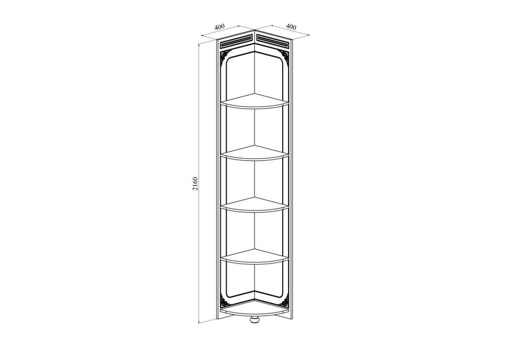 Размеры стеллаж угловой «Ассоль»